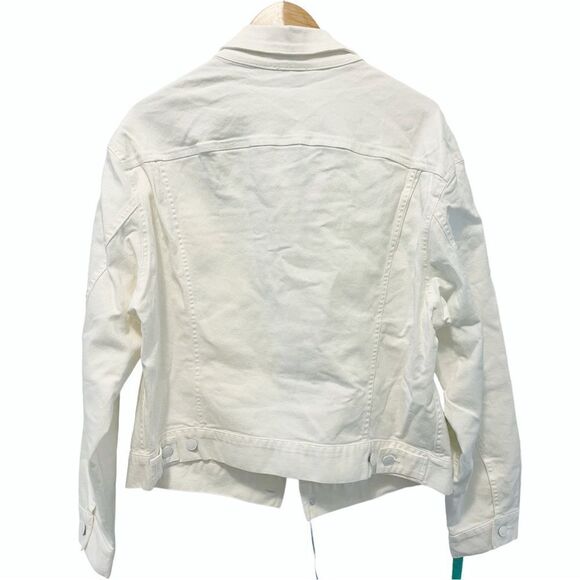 Mistress Rocks "FATHOM' White Classic Oversized Denim Jacket in Size M - Picture 8 of 9